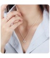 Chic Saturn with CZ Silver Necklace SPE-5237